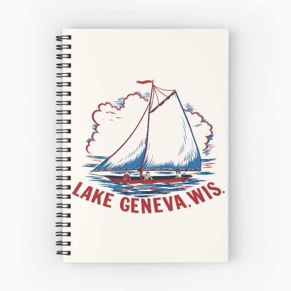Artikelvorschau, Souvenirgrafik vom Genfersee in Wisconsin aus den 1950er Jahren entworfen und verkauft von Tonyv773.