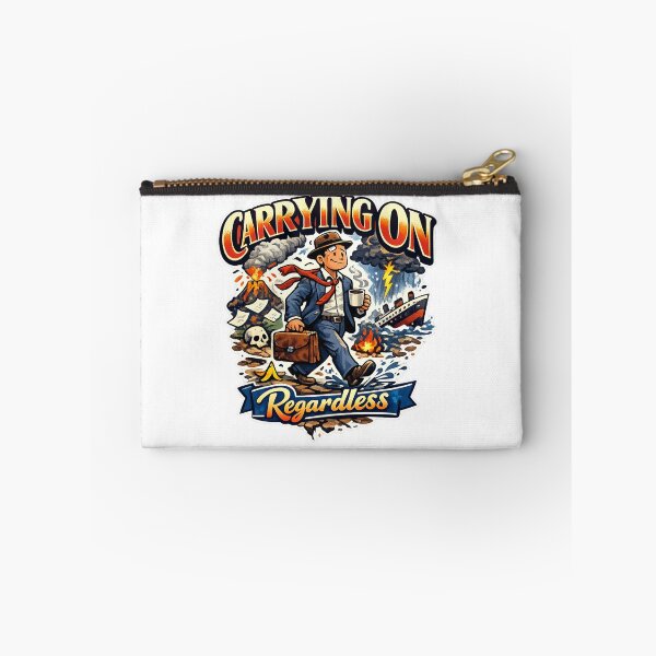 Item preview, Carrying On Regardless Funny Vintage Illustration – British Humour Resilience Design designed and sold by GarnerSupplyCo.