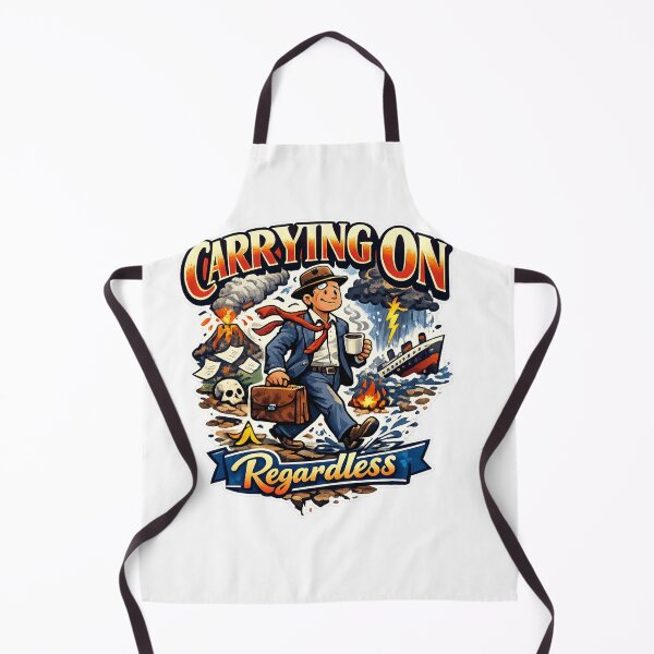 Item preview, Carrying On Regardless Funny Vintage Illustration – British Humour Resilience Design designed and sold by GarnerSupplyCo.