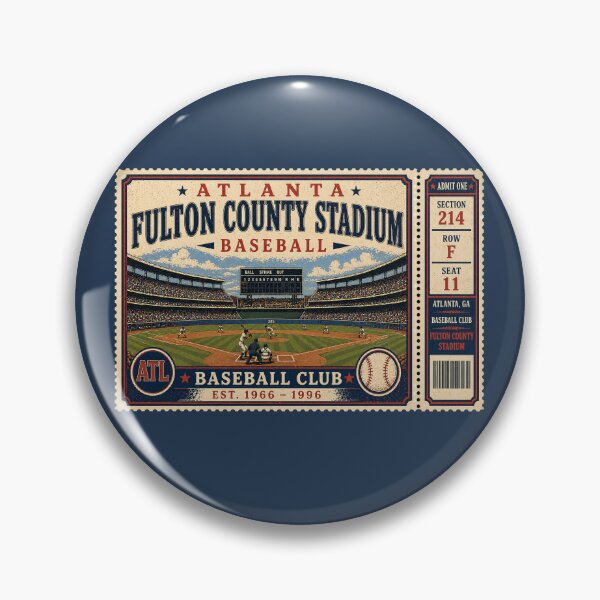 Item preview, Atlanta Baseball Vintage Ticket Stub Fulton County Stadium Retro Classic Ballpark Design designed and sold by GhostDawgs.