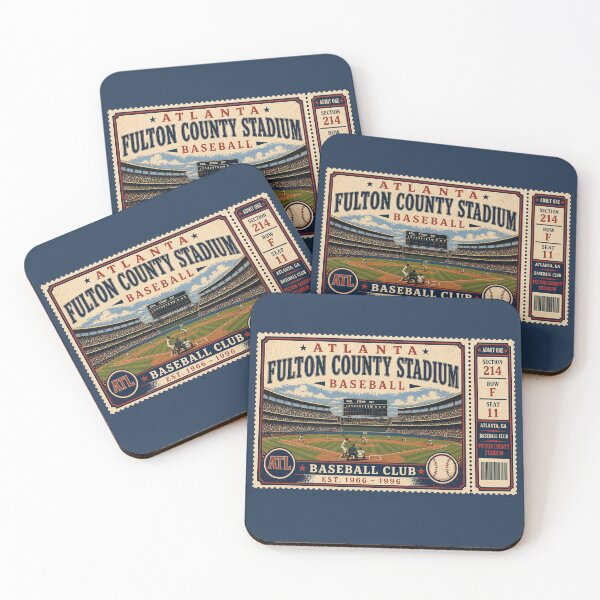 Item preview, Atlanta Baseball Vintage Ticket Stub Fulton County Stadium Retro Classic Ballpark Design designed and sold by GhostDawgs.