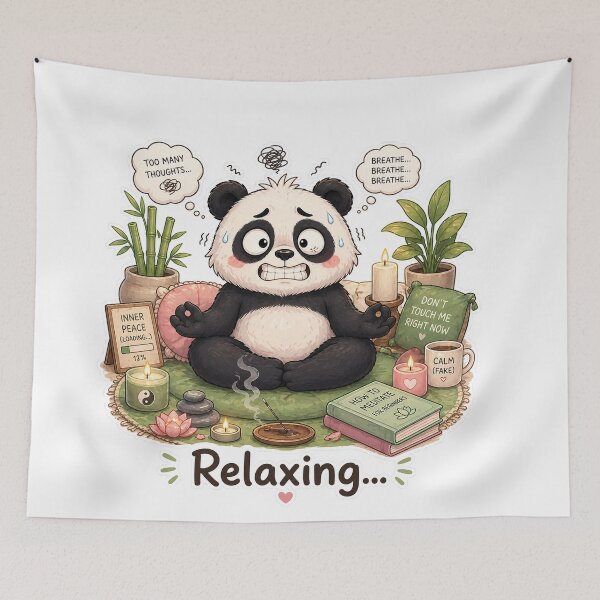 Item preview, Panda Relaxing Fail Stress Mood Moment designed and sold by Sadia  Jannat.