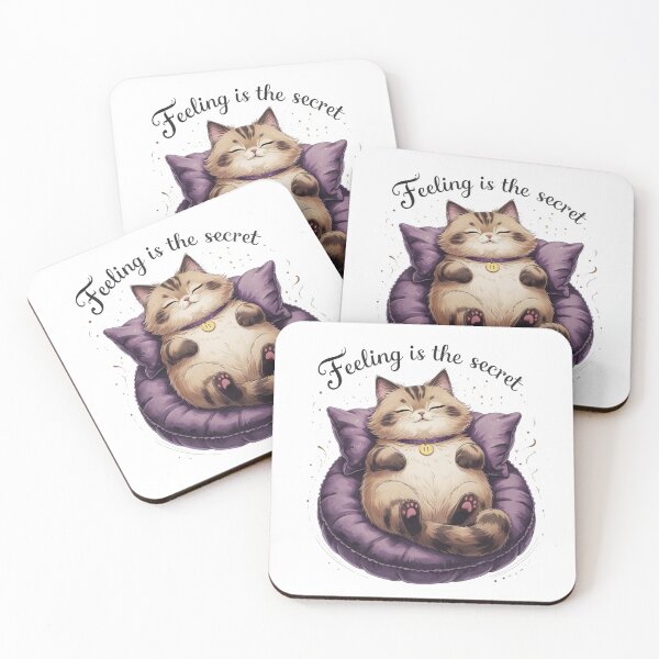 Item preview, Feeling Is The Secret Cute Sleeping Cat Woodland Nursery Art designed and sold by AQUILAKREO.