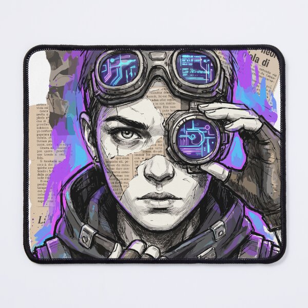 Item preview, Futuristic Cyberpunk Hacker with Neon Glasses designed and sold by Honu2025.