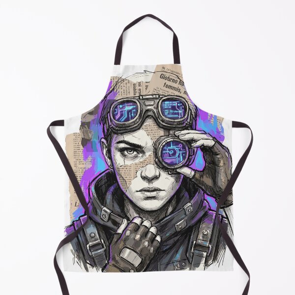 Item preview, Futuristic Cyberpunk Hacker with Neon Glasses designed and sold by Honu2025.