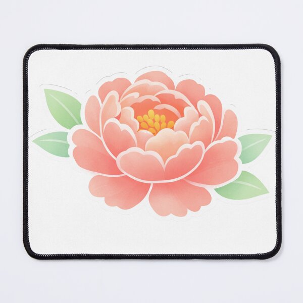 Item preview, Blooming Peony Flower with Leaves Soft Coral Pink Botanical Floral designed and sold by Owcomm.