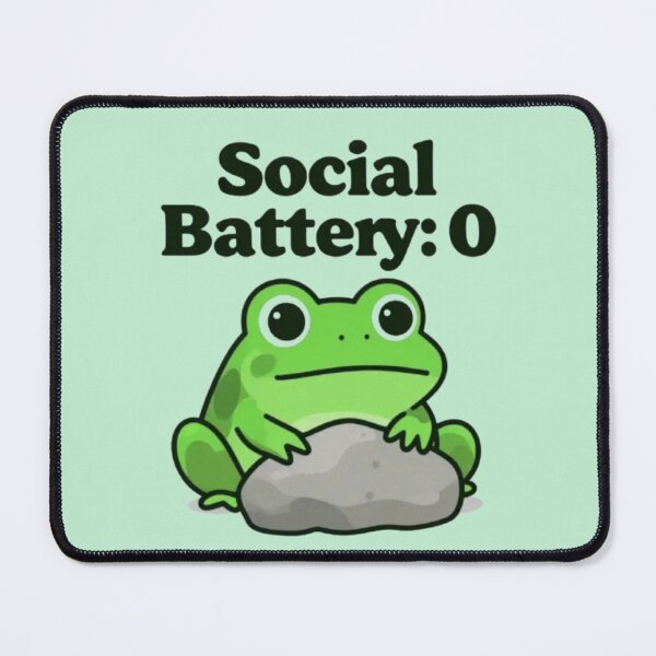 Item preview, "Social Battery 0 – Funny Frog Design"   designed and sold by Dogandesighn.