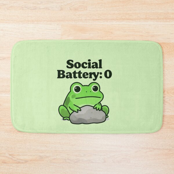 Item preview, "Social Battery 0 – Funny Frog Design"   designed and sold by Dogandesighn.