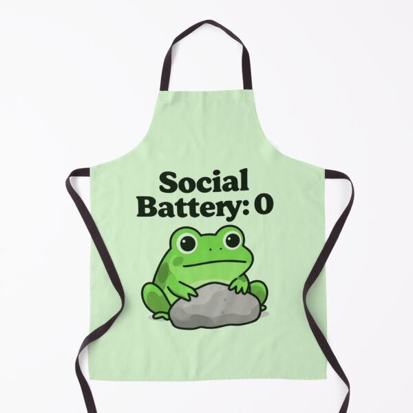 Item preview, "Social Battery 0 – Funny Frog Design"   designed and sold by Dogandesighn.