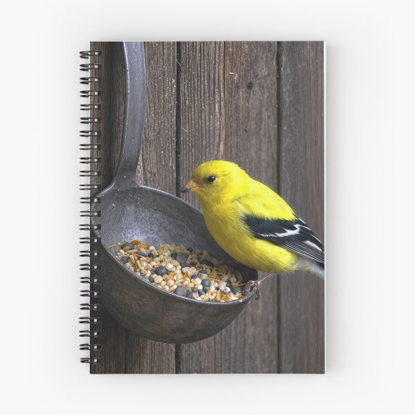 Item preview, Yellow Finch with Birdseed in Old Ladle designed and sold by Maria Dryfhout.