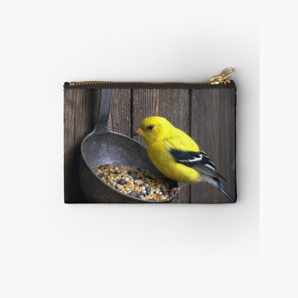 Item preview, Yellow Finch with Birdseed in Old Ladle designed and sold by Maria Dryfhout.