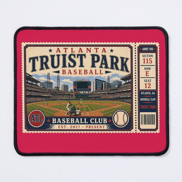 Item preview, Atlanta Baseball Vintage Ticket Stub Truist Park Retro Stadium Design designed and sold by GhostDawgs.