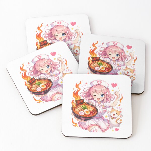 Item preview, Cat Lover Funny Motivational Kawaii Strong Anime Nurse Eating Spicy Ramen Gift designed and sold by Im-Ara.