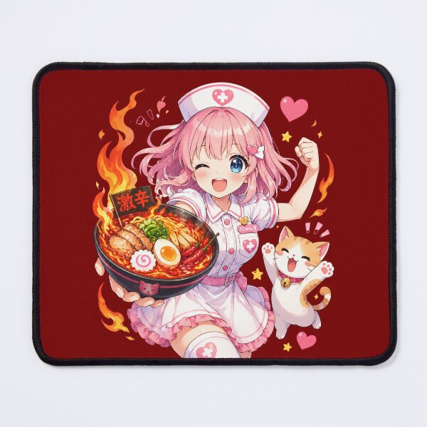 Item preview, Cat Lover Funny Motivational Kawaii Strong Anime Nurse Eating Spicy Ramen Gift designed and sold by Im-Ara.