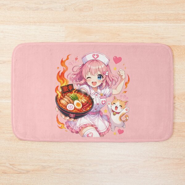 Item preview, Cat Lover Funny Motivational Kawaii Strong Anime Nurse Eating Spicy Ramen Gift designed and sold by Im-Ara.