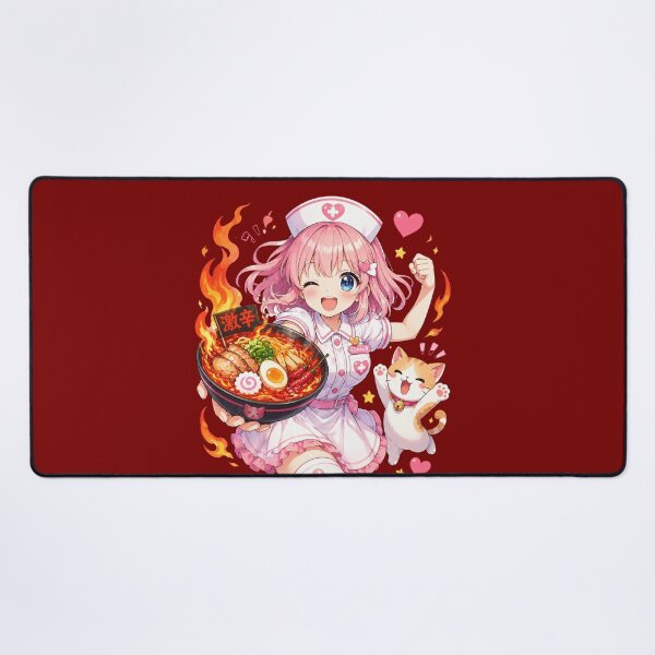 Item preview, Cat Lover Funny Motivational Kawaii Strong Anime Nurse Eating Spicy Ramen Gift designed and sold by Im-Ara.