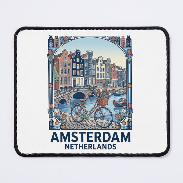 Item preview, Amsterdam Netherlands City Canal Bicycle Scene designed and sold by TeeARTHY.