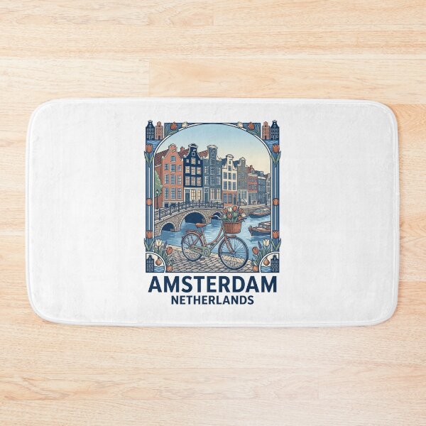 Item preview, Amsterdam Netherlands City Canal Bicycle Scene designed and sold by TeeARTHY.