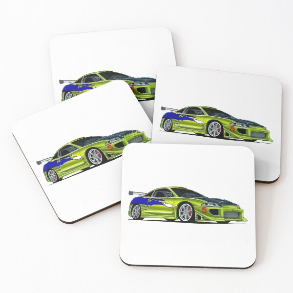 Item preview, Exclusive drawing legendary movie jdm car green Eclipse GS Coupe 420A Neon 16 valve DOHC 2 liter 4 cylinder Turbo engine designed and sold by Cars23.