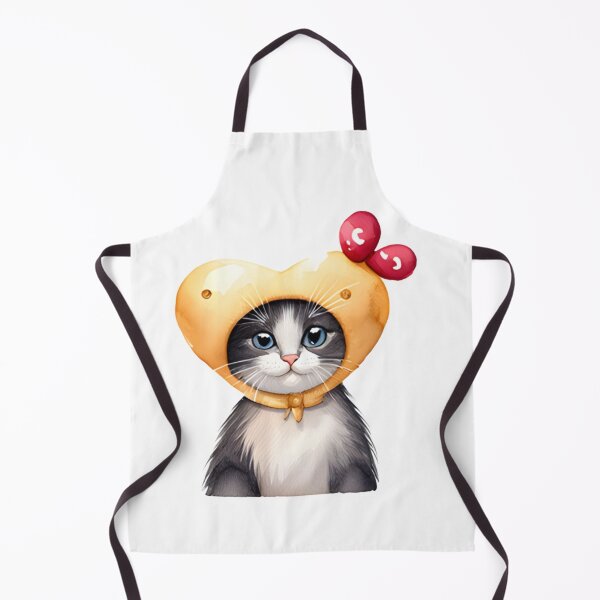 Item preview, ? Cute Tuxedo Cat in Heart Hat Sticker - Kawaii Yellow Aesthetic Decal designed and sold by marcelooliver98.