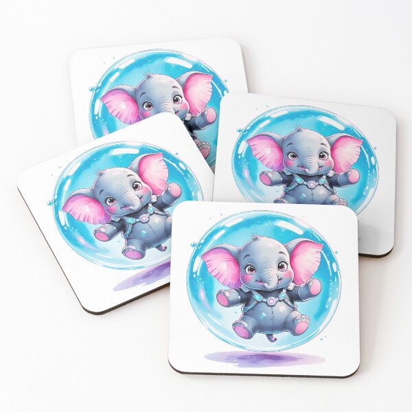 Item preview, Cute Baby Elephant Astronaut in Floating Bubble Suit Sci-Fi Art designed and sold by AQUILAKREO.