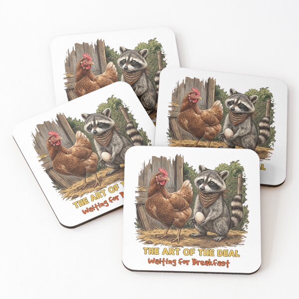 Item preview, Chicken and Raccoon Waiting For Breakfast designed and sold by TeeARTHY.