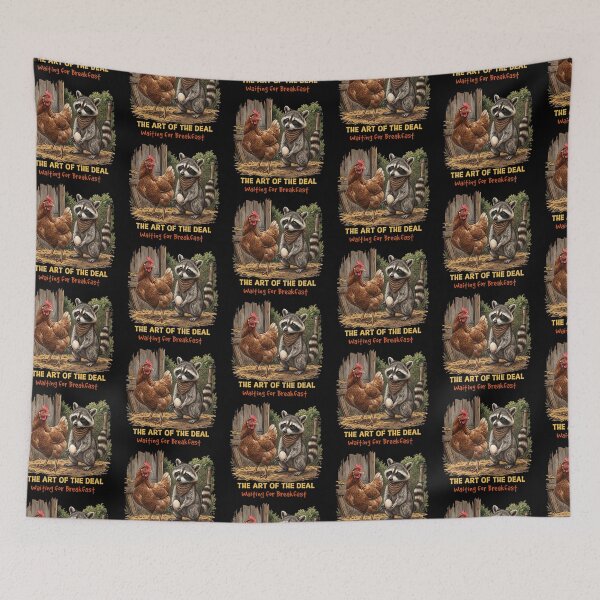 Item preview, Chicken and Raccoon Waiting For Breakfast designed and sold by TeeARTHY.