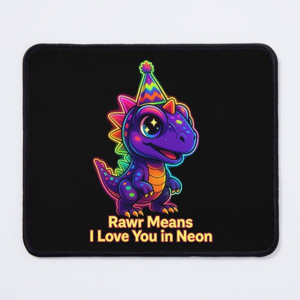 Item preview, Rawr Means I Love You Neon Dinosaur designed and sold by PixelQ.
