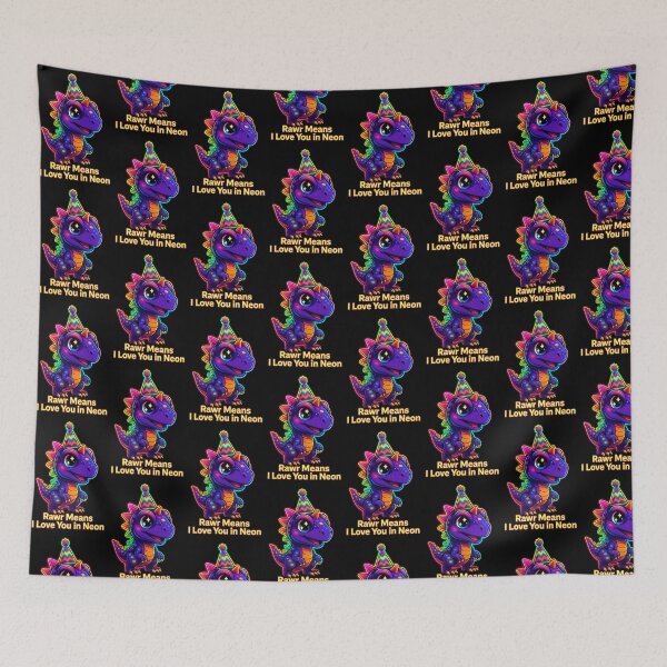 Item preview, Rawr Means I Love You Neon Dinosaur designed and sold by PixelQ.