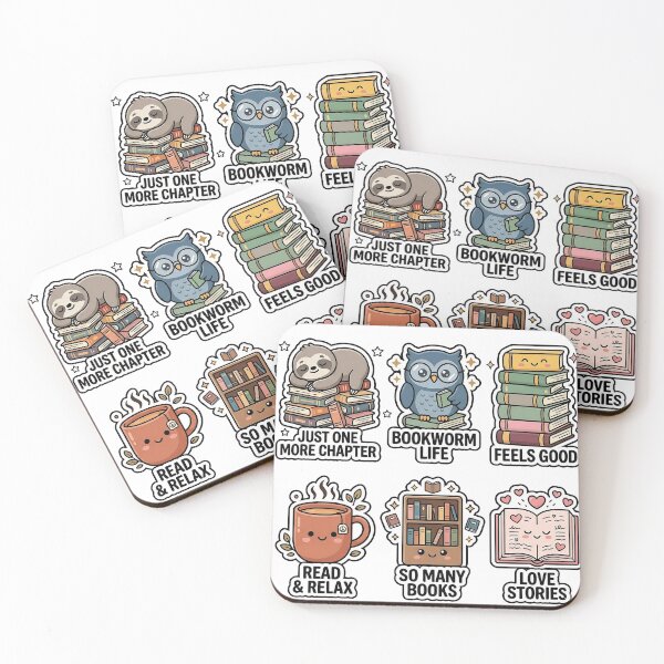 Item preview, Kawaii Bookworm Sticker Pack - Cute Reading & Library Doodles designed and sold by SimpleP.