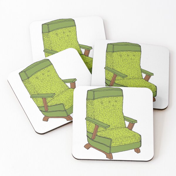 Item preview, Vintage Rocking Chair Whimsical Green Armchair Art designed and sold by guydoodle92.