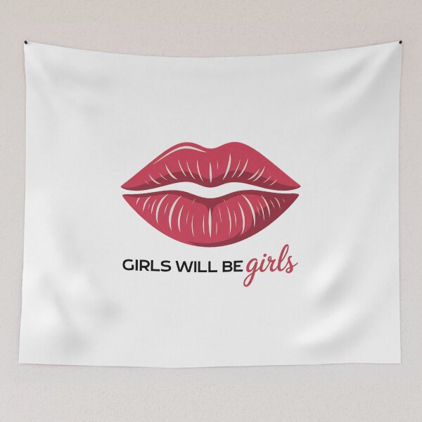 Item preview, Girls Will Be Girls – Red Lips Lipstick Feminine Aesthetic Design designed and sold by ArcticFoxStudio.