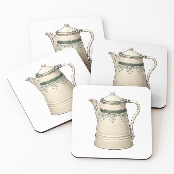 Item preview, Vintage Enamel Teapot Illustration – Retro tea pot Kitchen Decor, Minimal Cartoon Style designed and sold by Pacika.