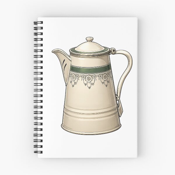 Item preview, Vintage Enamel Teapot Illustration – Retro tea pot Kitchen Decor, Minimal Cartoon Style designed and sold by Pacika.