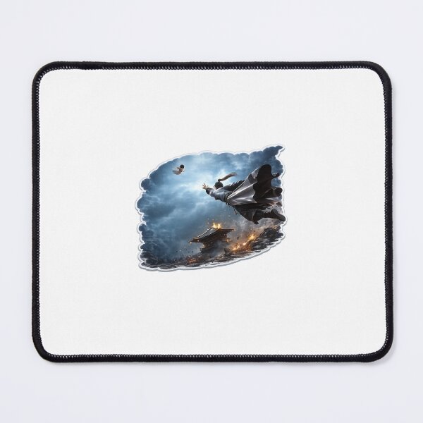 Item preview, Epic Fantasy Warrior Flying Above Ancient Temple designed and sold by Farheen786.