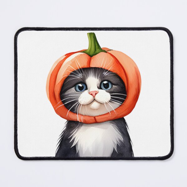 Item preview, ? Cute Tuxedo Cat in Pumpkin Hat Sticker - Kawaii Fall Aesthetic Decal designed and sold by marcelooliver98.