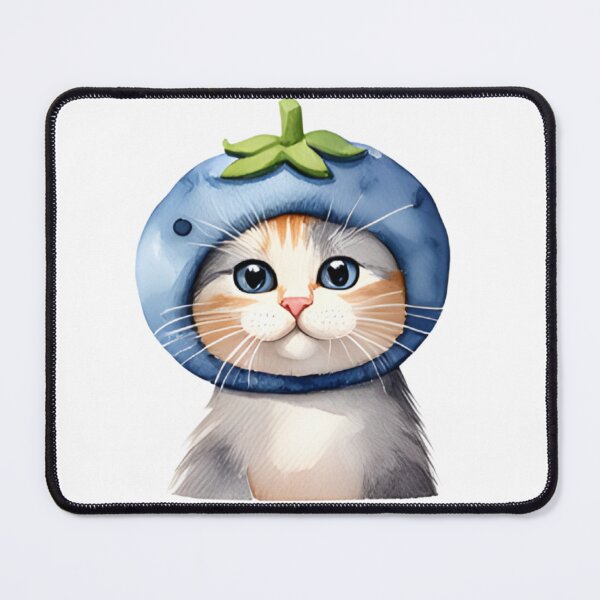Item preview, Cute Calico Cat in Blueberry Hat Sticker - Kawaii Fruit Animal Decal designed and sold by marcelooliver98.
