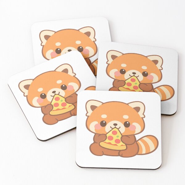 Item preview, Kawaii Red Panda Eating Pizza Cute designed and sold by Owcomm.