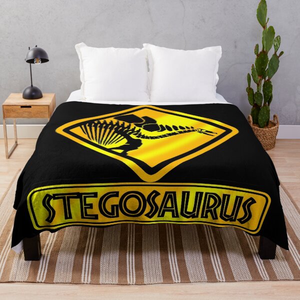 Item preview, Stegosaurus Crossing Sign – Dinosaur Skeleton Road Sign | Prehistoric Warning Design designed and sold by Grimtech Workshop.