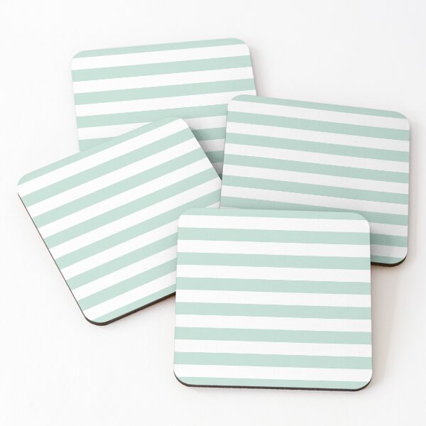 Item preview, Mint Green and White Horizontal Stripes designed and sold by tonymagnerart.