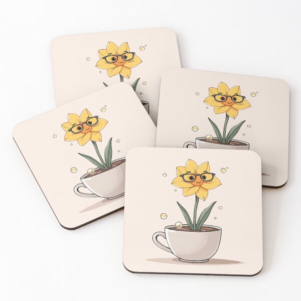 Item preview, Cute Daffodil Cartoon in Coffee Cup designed and sold by roxysnextgenart.