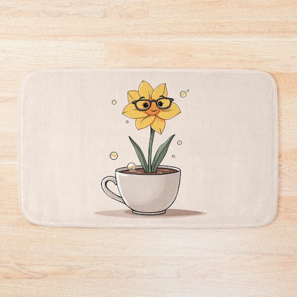 Item preview, Cute Daffodil Cartoon in Coffee Cup designed and sold by roxysnextgenart.