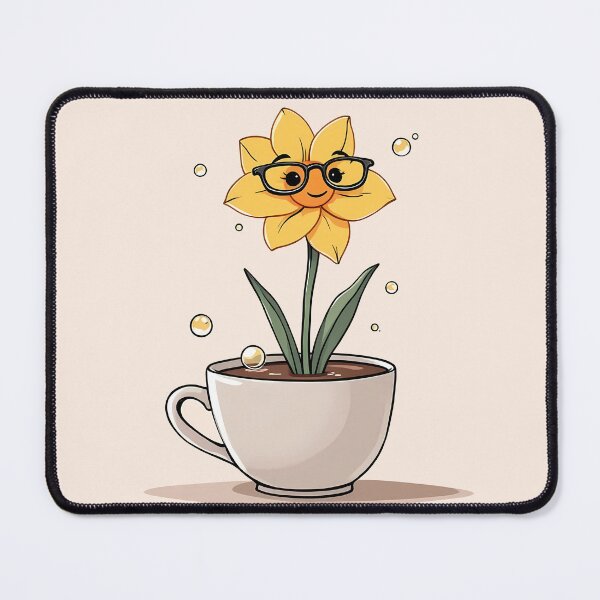 Item preview, Cute Daffodil Cartoon in Coffee Cup designed and sold by roxysnextgenart.