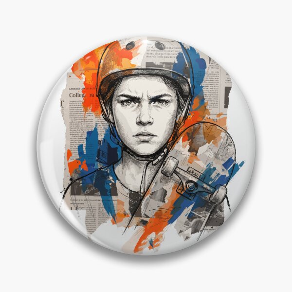 Item preview, Determined Skater with Helmet Collage Art designed and sold by Honu2025.