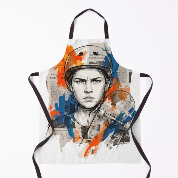 Item preview, Determined Skater with Helmet Collage Art designed and sold by Honu2025.