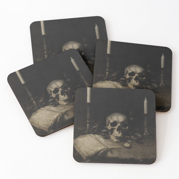 Item preview, Memento Mori Skull And Open Book Art designed and sold by DarkHolyQueen.