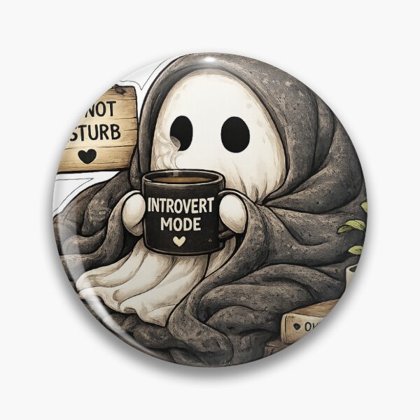 Item preview, Introvert Ghost Cozy Sticker designed and sold by FreiraumStudio.