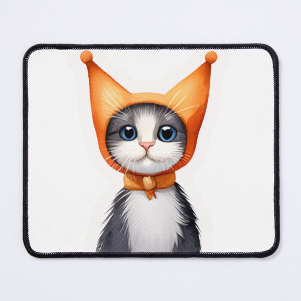 Item preview, ? Cute Tuxedo Cat in Orange Jester Hat Sticker - Kawaii Clowncore Decal designed and sold by marcelooliver98.
