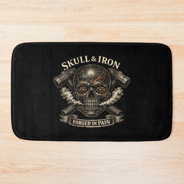 Item preview, Skull & Iron Forged in Pain - Steampunk Skull with Hammers Vintage  designed and sold by SidTastic .