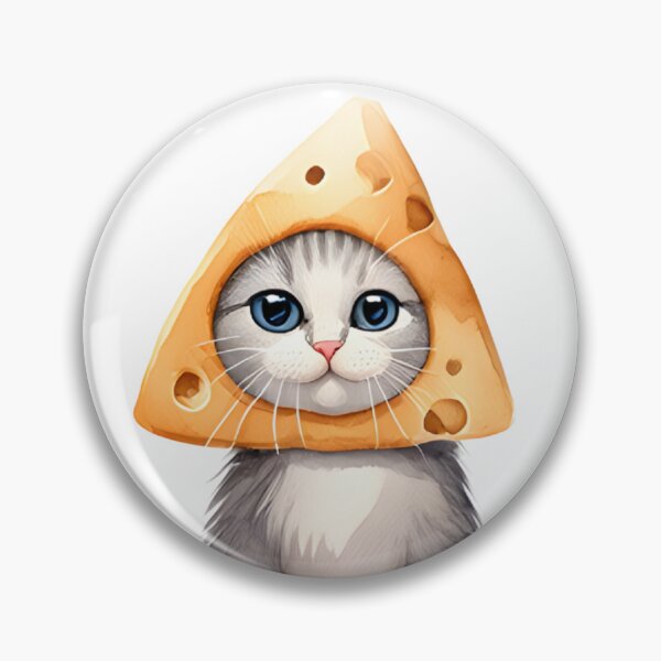 Item preview, ? Cute Cat in Cheese Hat Sticker - Kawaii Food Animal Decal designed and sold by marcelooliver98.